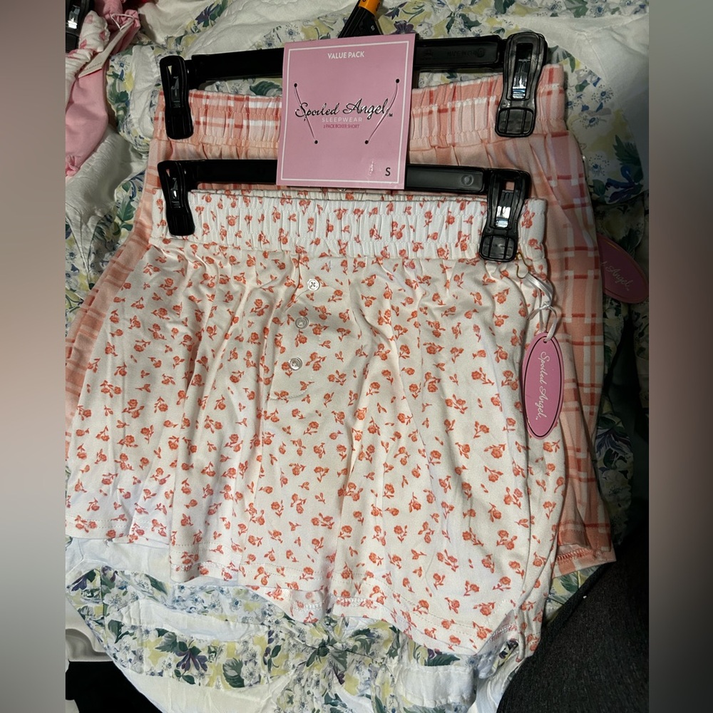 Spoiled Pink and White Floral Pajama Shorts Set